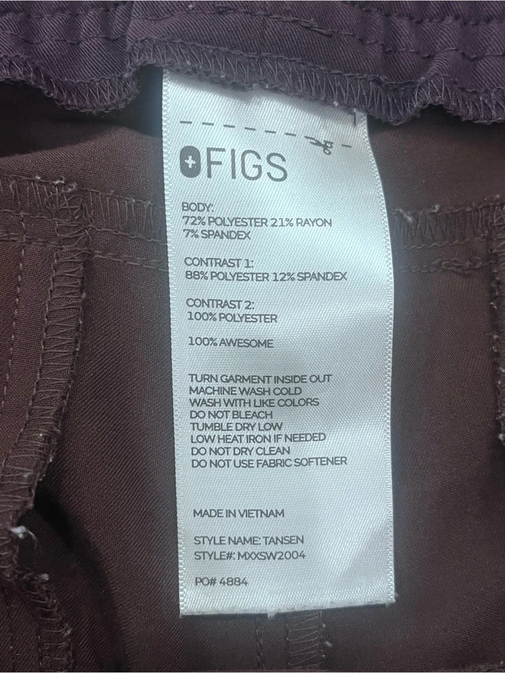 FIGS Technical Collection Size XL Deep Purple Tansen 5-pocket Joggers X Large